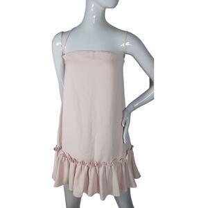 By Egreis Coquette Dress Size XS Light Pink Ruffle Bottom Hem